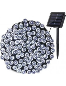 Guirlande de Noël lumineuse 200 led blanc froid solaire