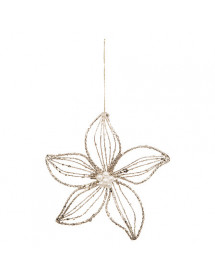 Décoration de Noël Fleur papillon doré perles nacrées
