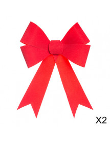 Nœuds en velours rouge x2