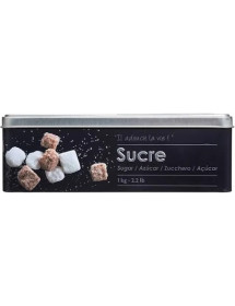 Boite à sucre en métal noir vintage