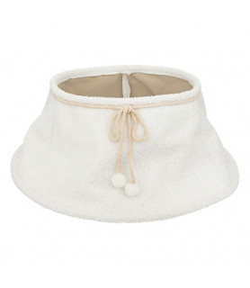 Cache pied de sapin bouclette diam 56 cm blanc