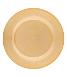 Assiette de présentation lisse dorée