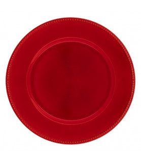 Assiette de présentation billes rouge