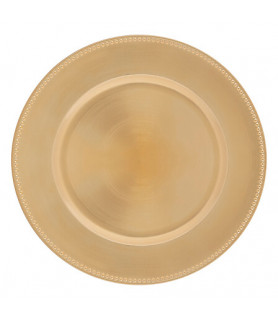 Assiette de présentation billes doré