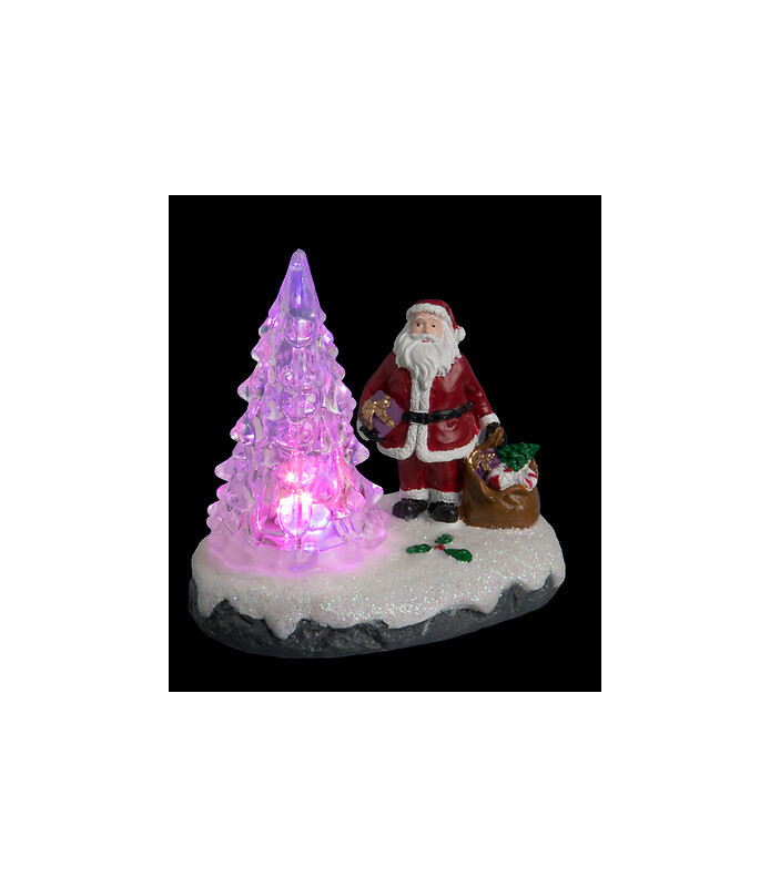 Village lumineux Père Noël et sapin