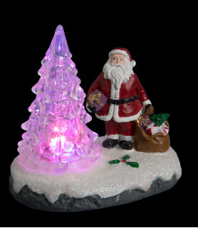 Village lumineux Père Noël et sapin