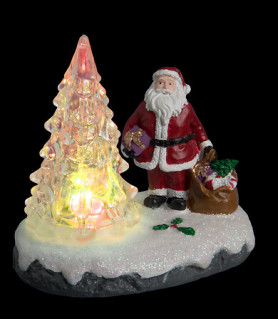 Village lumineux Père Noël et sapin