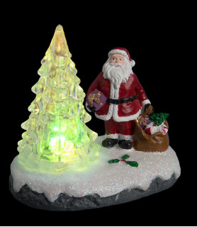 Village lumineux Père Noël et sapin