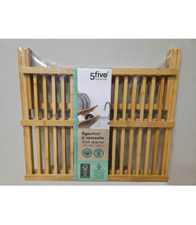 Égouttoir à vaisselle en bambou pliable