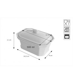 Terrine pour foie gras en céramique blanc avec couvercle