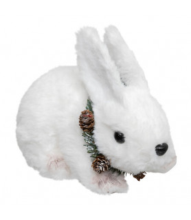 Lapin de Noël avec couronne et branche