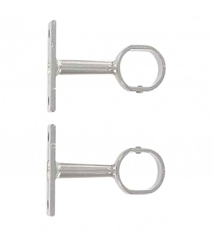 Supports tringle à rideaux courts zinc argentés x2