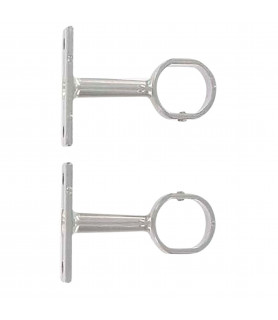 Supports tringle à rideaux courts zinc argentés x2
