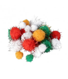 Pompons métalliques multicolore x72