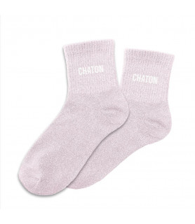 Chaussettes paillettes chaton