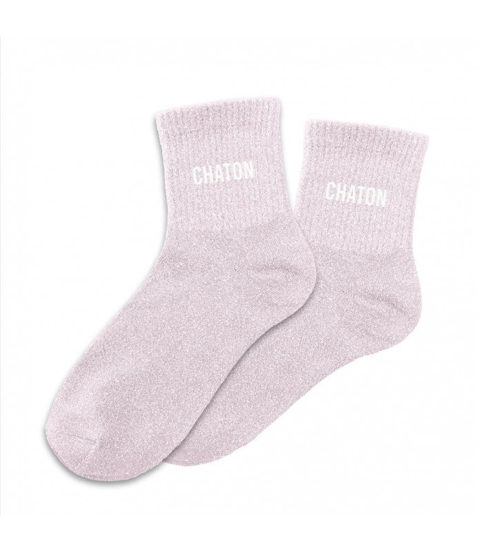 Chaussettes paillettes chaton
