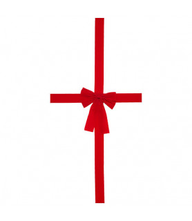 Nœud de Noël rouge pour porte