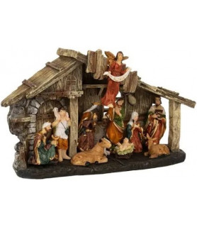 Crèche lumineuse et santons