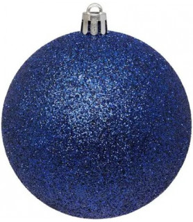 boule de noel bleu paillette