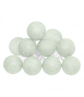 Guirlande LED à pile Tara 10 boules céladon 6 cm. atmosphera