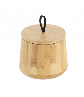 Boîte à coton ronde en bambou – Pratique et naturelle