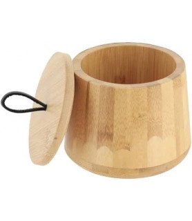 Boîte à coton ronde en bambou – Pratique et naturelle