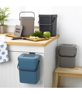 Poubelle de compost accrochable à une porte, 5 litres, Anthracite