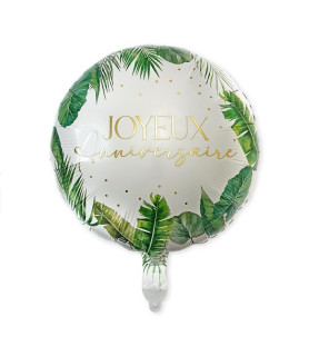 Ballon métal anniversaire tropical