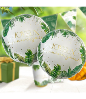 Ballon métal anniversaire tropical