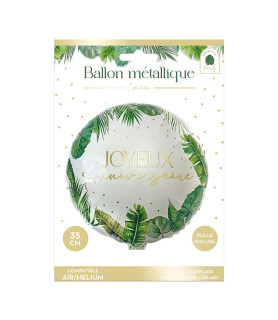 Ballon métal anniversaire tropical