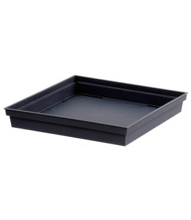Soucoupe carré Toscane anthracite 32.6 cm.