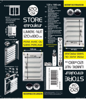 Store enrouleur jour / nuit 120x180 cm. beige