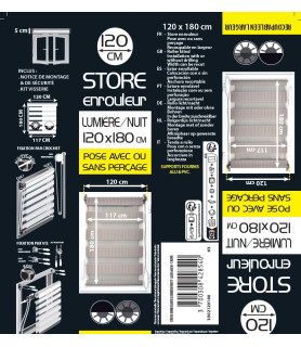 Store enrouleur jour / nuit 120x180 cm. taupe