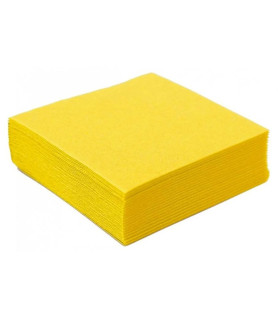 Lot de 40 serviettes en papier qualité Soft touch de 38x38 cm. coloris jaune.