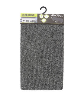 Tapis extérieur PVC gris noir 40x70 cm antidérapant haute densité