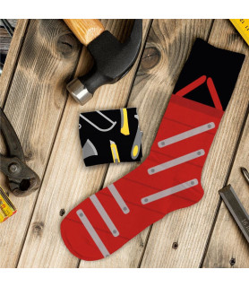 Chaussettes dépareillées Passion Bricolage avec motifs outils
