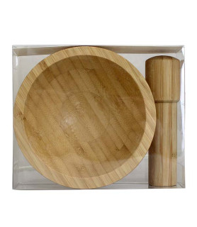 Mortier et Pilon en Bambou Massif 12 cm – Cuisine
