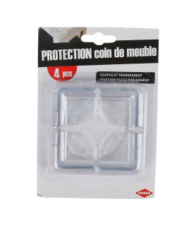 Lot de 4 protections de coins de meuble COGEX transparentes