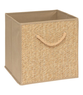 Boîte cube de rangement Stemy beige 31 x 31 x 31 cm