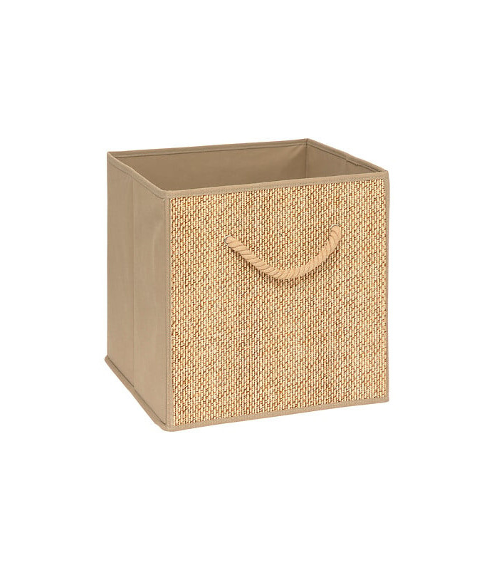 Boîte cube de rangement Stemy beige 31 x 31 x 31 cm
