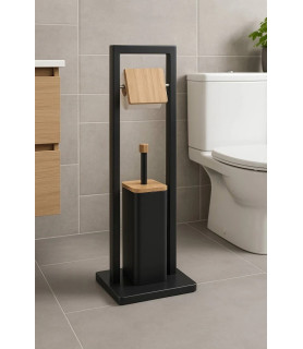 Dérouleur + brosse wc noir Natureo 5 five