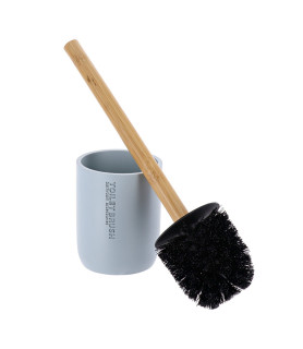 Brosse WC Bleu Clair Polyrésine et Bambou