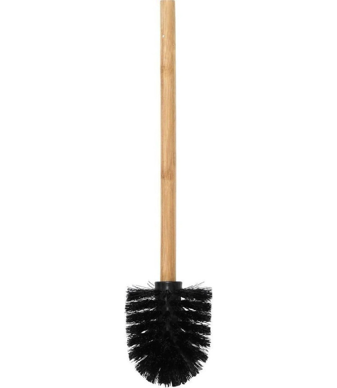 Brosse WC noire avec manche en bambou