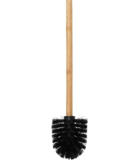 Brosse WC noire avec manche en bambou