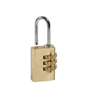 Cadenas à Code Laiton 20 mm 3 Chiffres Reprogrammable
