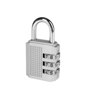 Cadenas à Code 3 Chiffres Métal Chromé Argent