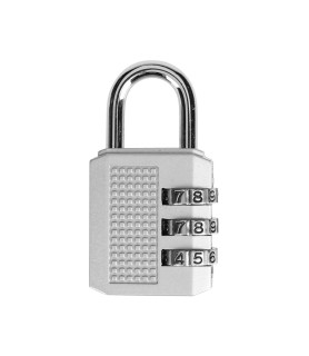 Cadenas à code 3 chiffres en métal chromé argent