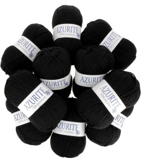 Pelote de fil à tricoter Azurite Noir x10