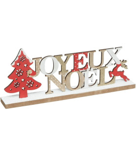 Décoration mot Joyeux noël en bois
