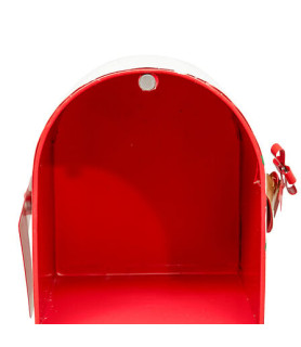 Boîte aux Lettres de Noël en Métal Rouge 32cm - Déco Fêtes